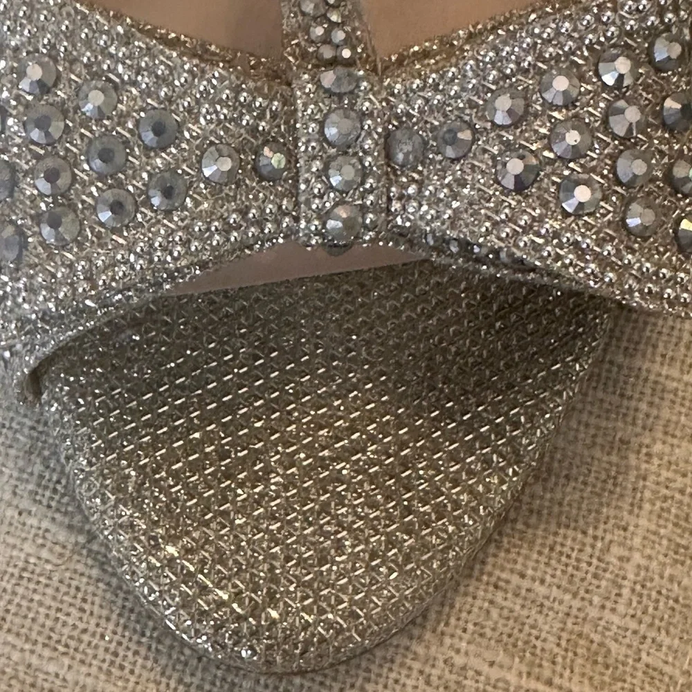 INC International Concepts Glittering Silver Heels - Picture 3 of 15